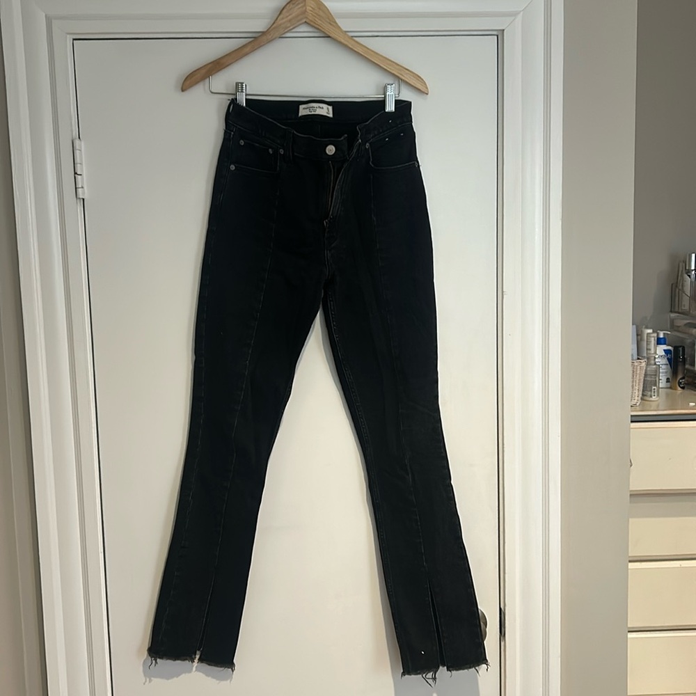 Abercrombie and Fitch The Skinny High Rise black jeans